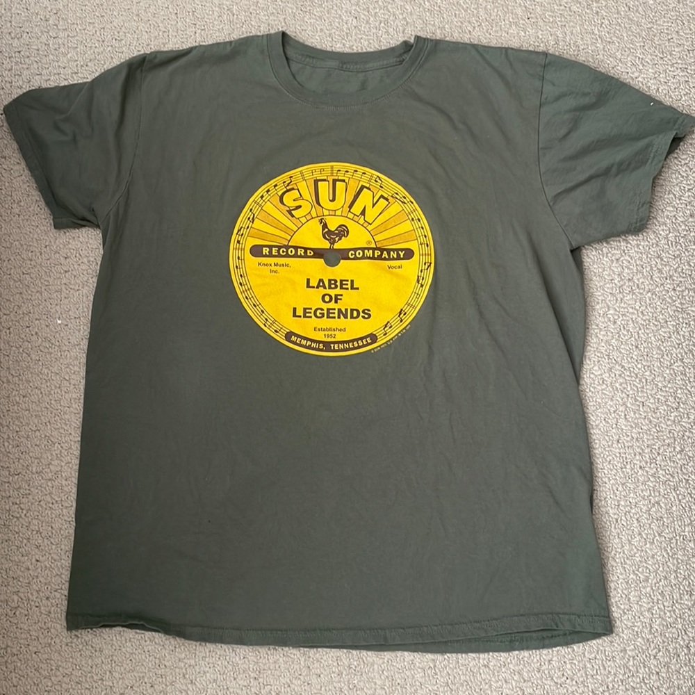 Sun record company army green short sleeve t-shirt